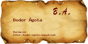 Bodor Ágota névjegykártya